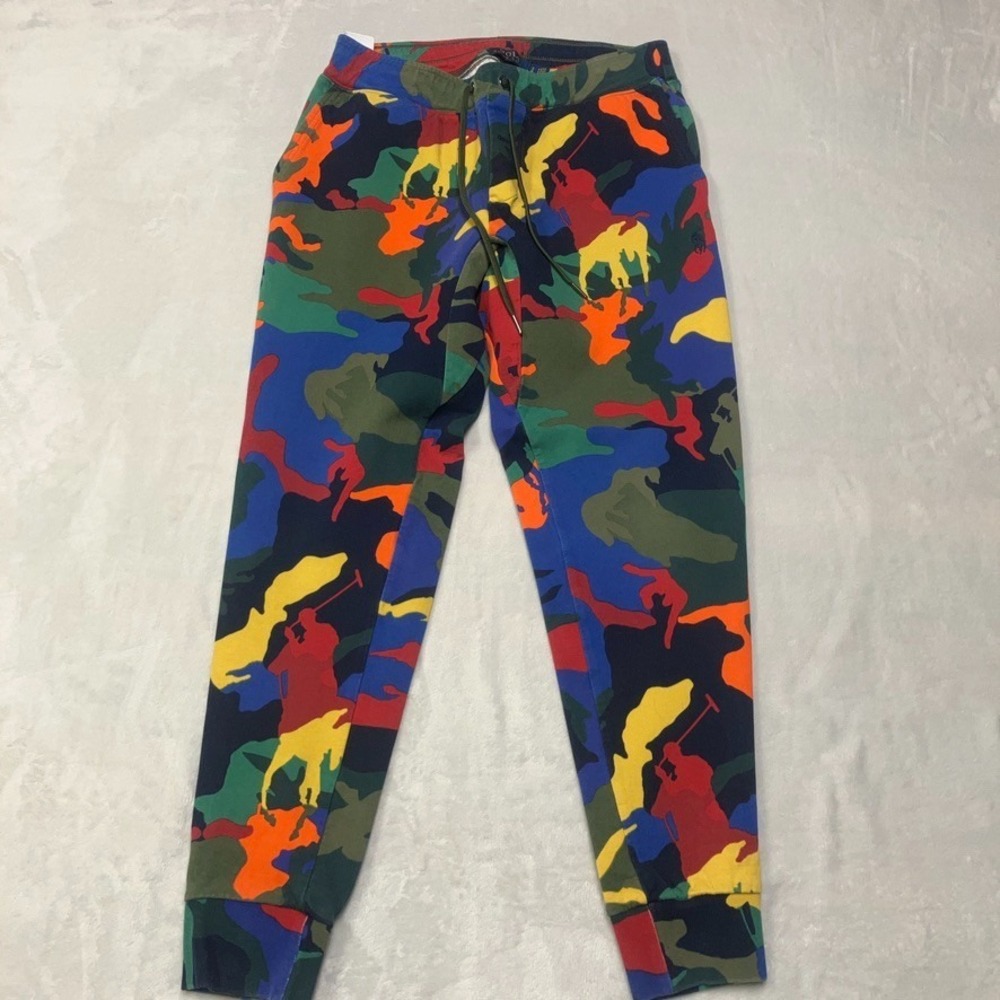 Polo Ralph Lauren Men's Small‎ (Fits 28x27) Double-Knit Jogger Pant Pony Camo